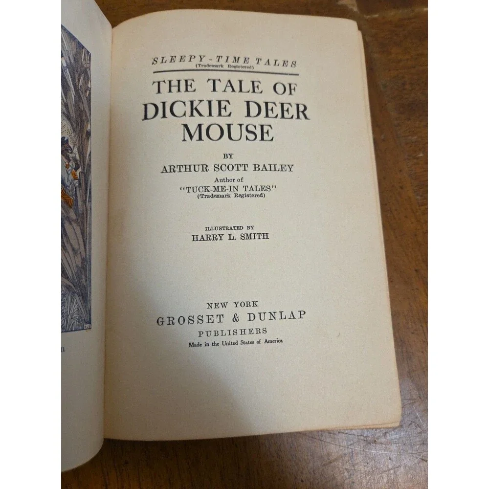 The Tale of Dickie Deer Mouse 1918 Arthur Scott Bailey Hardcover Vintage Antique
